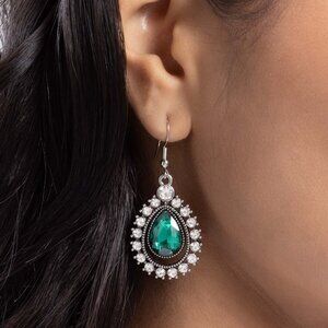 Paparazzi Jewelry Accessories - Divinely Duchess - Green Earrings - NEW!!
